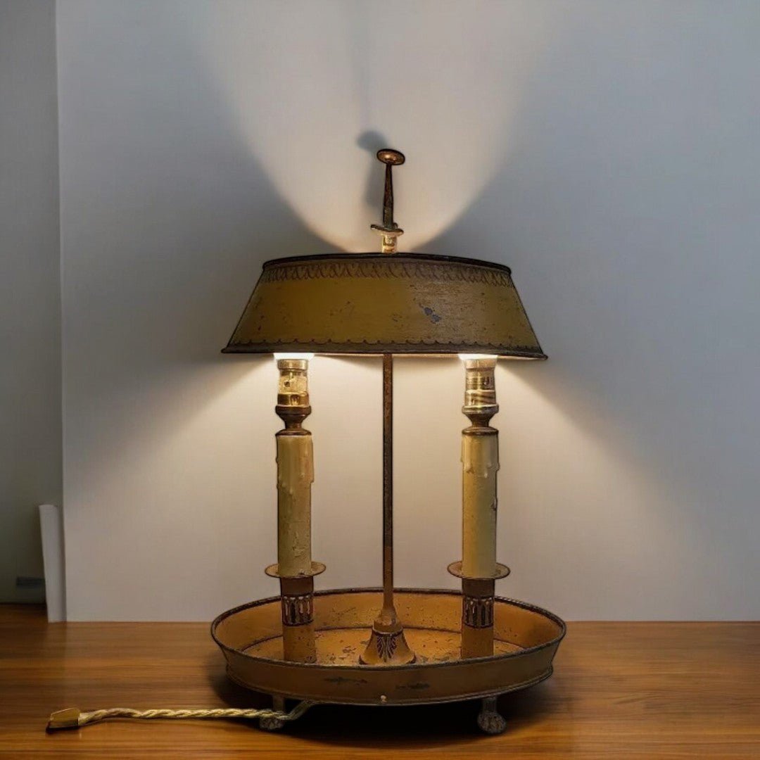Superbe Lampe Bouillotte en Tôle Peinte N° 3 - Années 1920 - Ethic Atelier