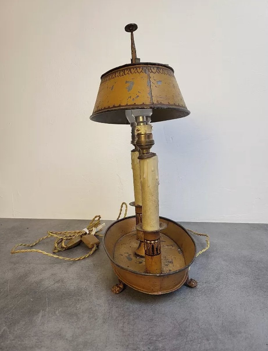 Superbe Lampe Bouillotte en Tôle Peinte N° 3 - Années 1920 - Ethic Atelier