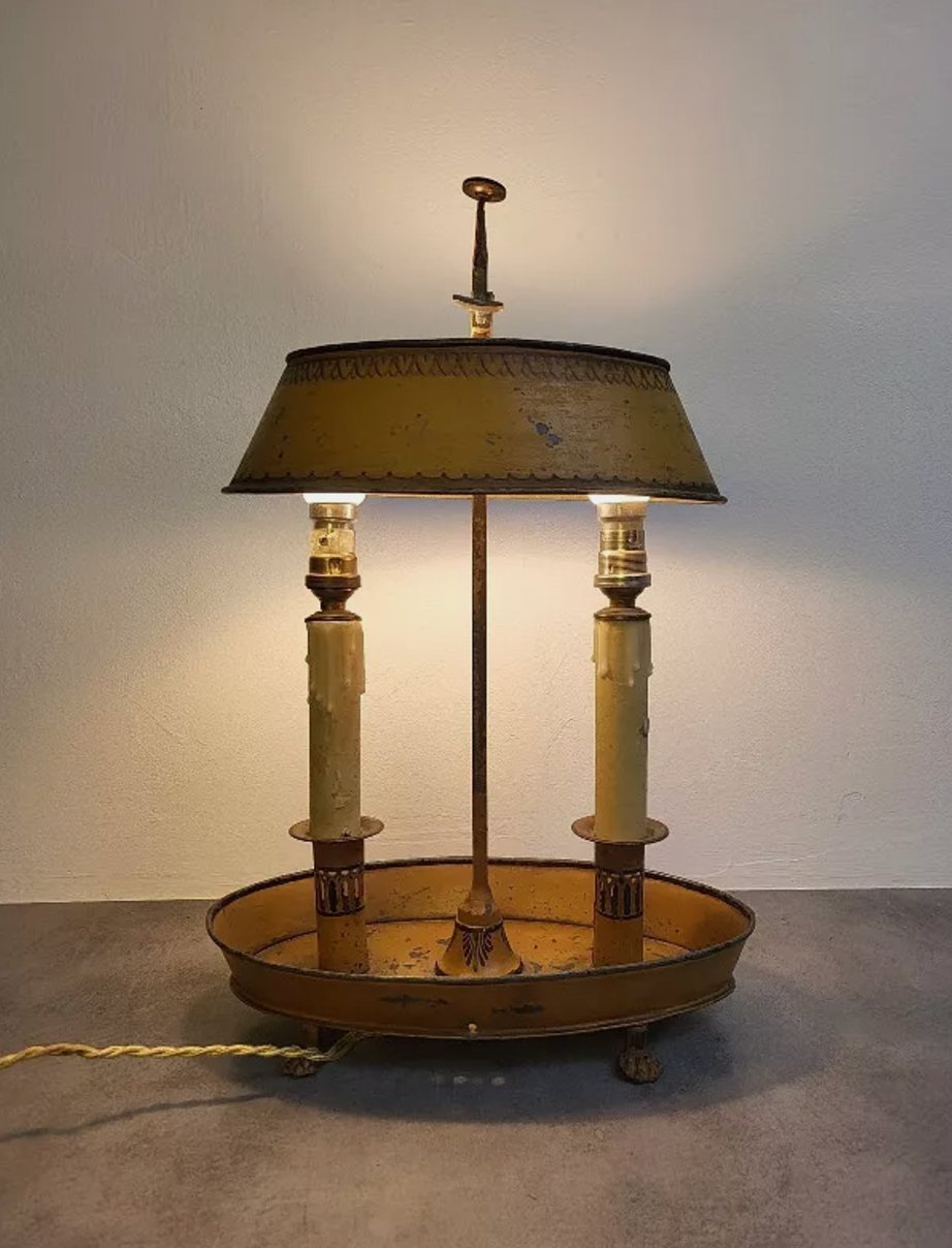 Superbe Lampe Bouillotte en Tôle Peinte N° 3 - Années 1920 - Ethic Atelier