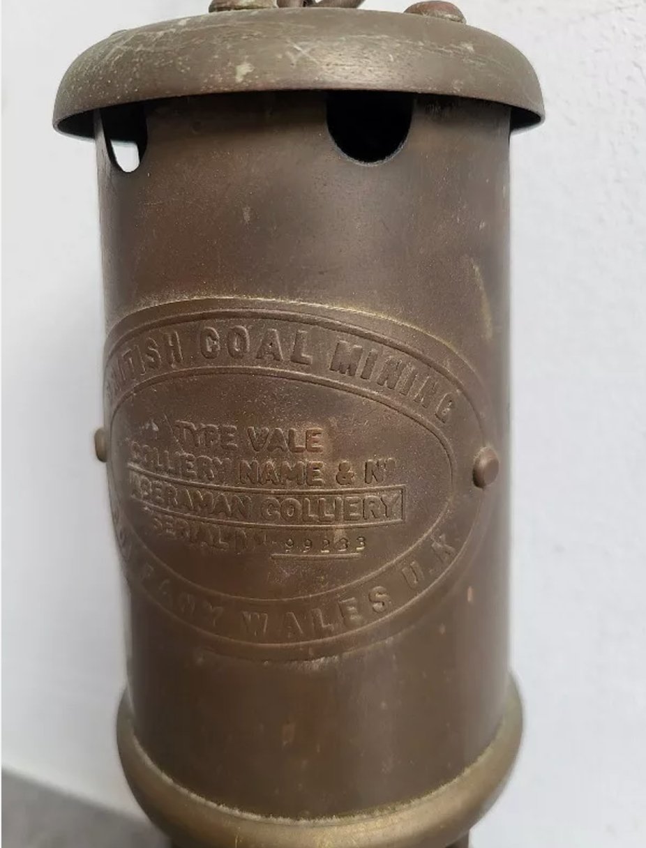 Superbe Lampe de Mineur - British Coal Mining Company Wales U.K - Ethic Atelier