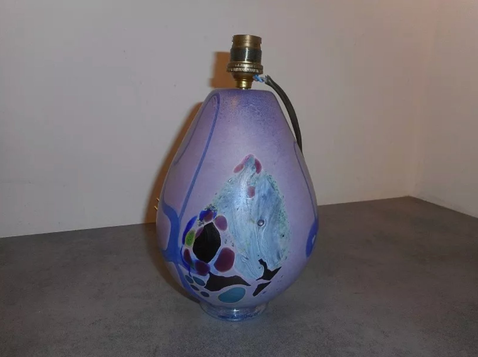 Superbe Lampe en Pâte de Verre Signée R. Pierini (1987) - Ethic Atelier