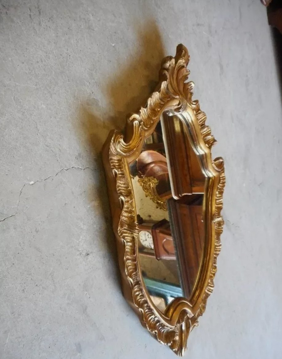 Superbe Miroir Louis XV - Cadre en Bois Doré - Ethic Atelier