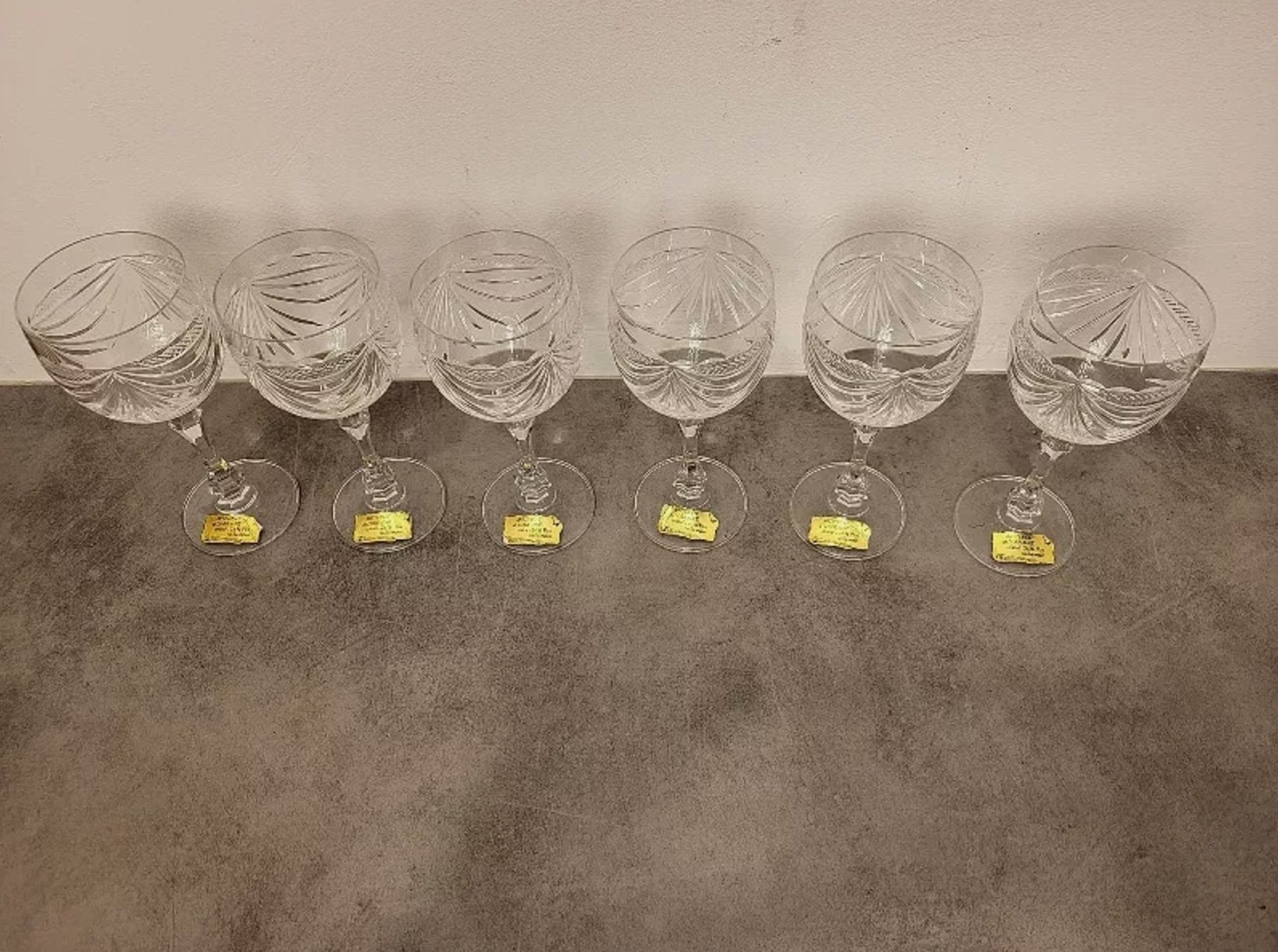 Superbe Série de 6 Verres à Eau en Cristal 24% Plomb - Artisanat de Lorraine - Ethic Atelier