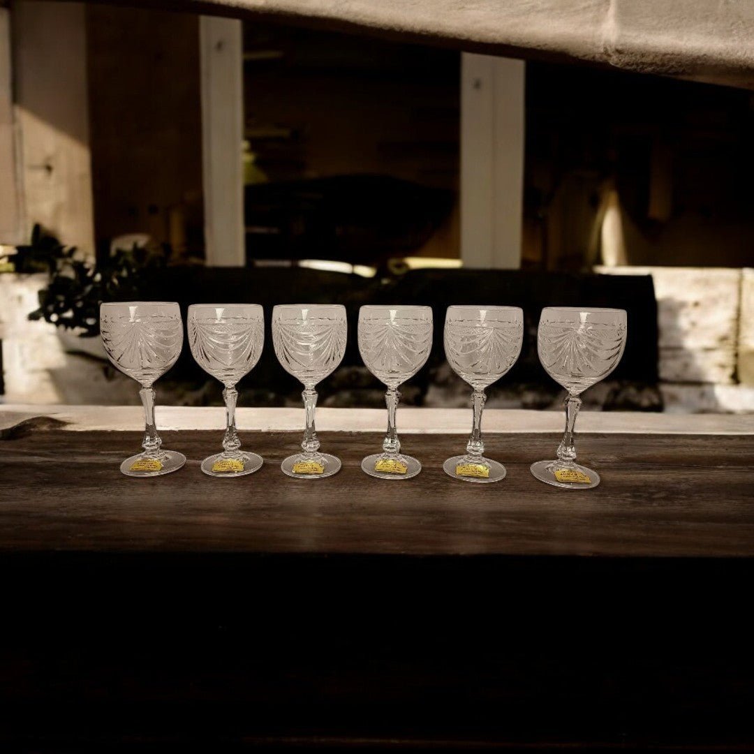 Superbe Série de 6 Verres à Eau en Cristal 24% Plomb - Artisanat de Lorraine - Ethic Atelier