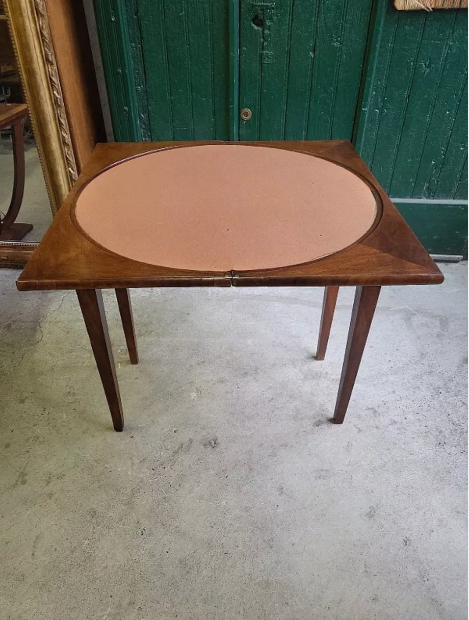 Superbe Table à Jeux Directoire - Noyer - XIXe siècle - Ethic Atelier