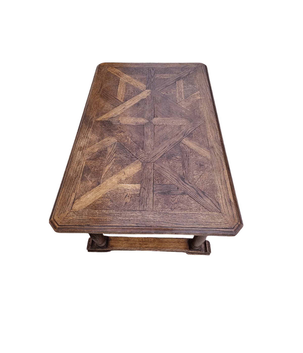 Superbe Table Rectangulaire en Chêne - Plateau Parqueté - XIXe siècle - Ethic Atelier