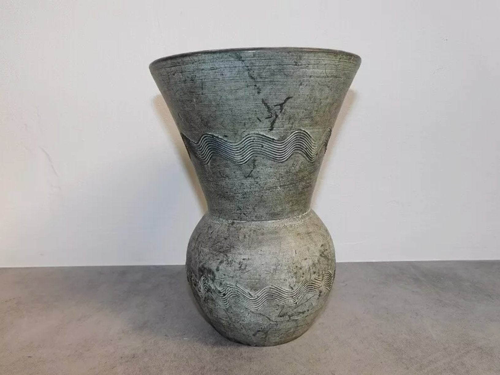 Superbe Vase en Terre Brune 1970 - Sculpture Originale - Ethic Atelier