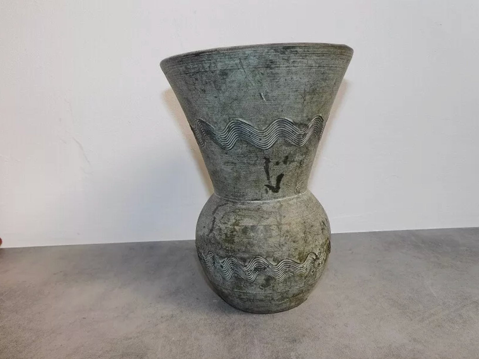 Superbe Vase en Terre Brune 1970 - Sculpture Originale - Ethic Atelier