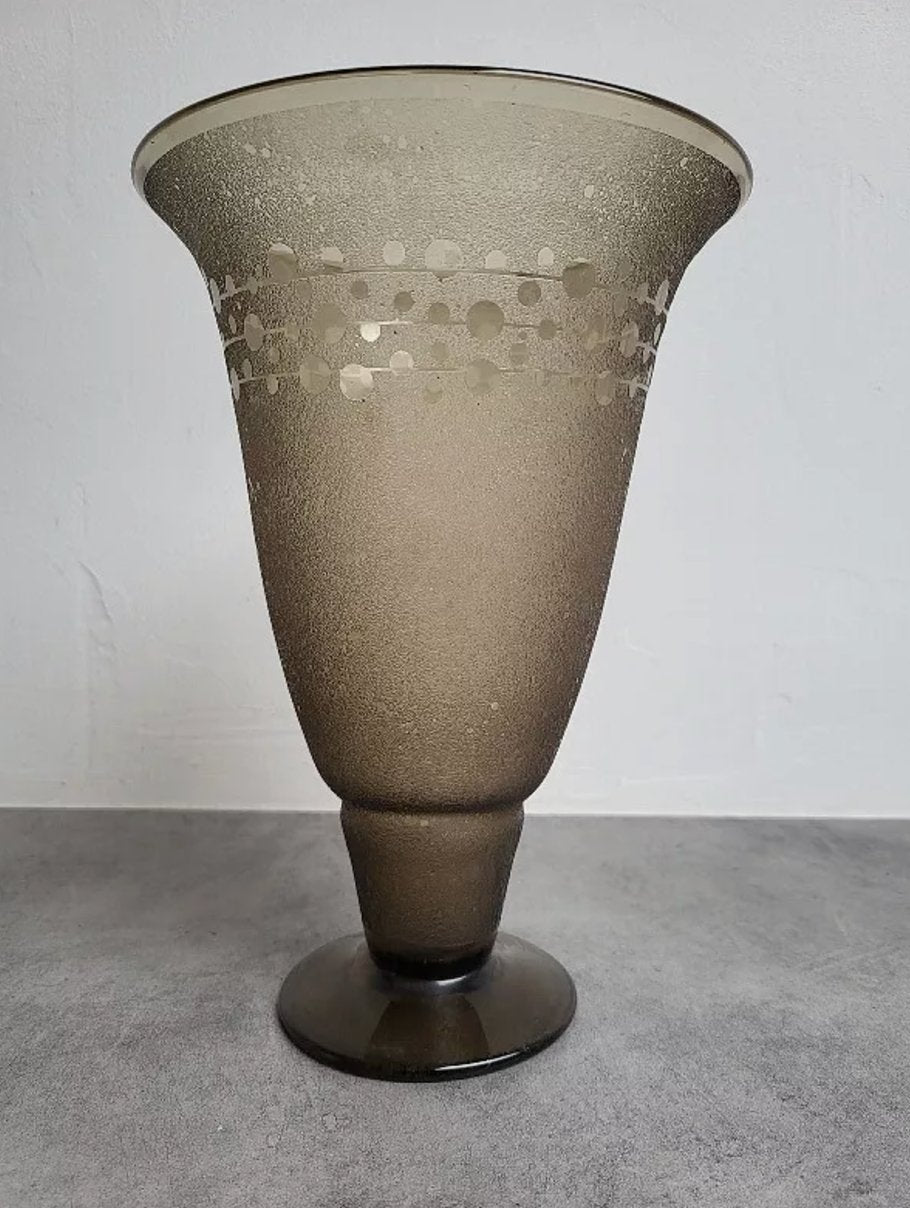 Superbe Vase en Verre Fumé – Art Déco Élégant et Distingué - Ethic Atelier