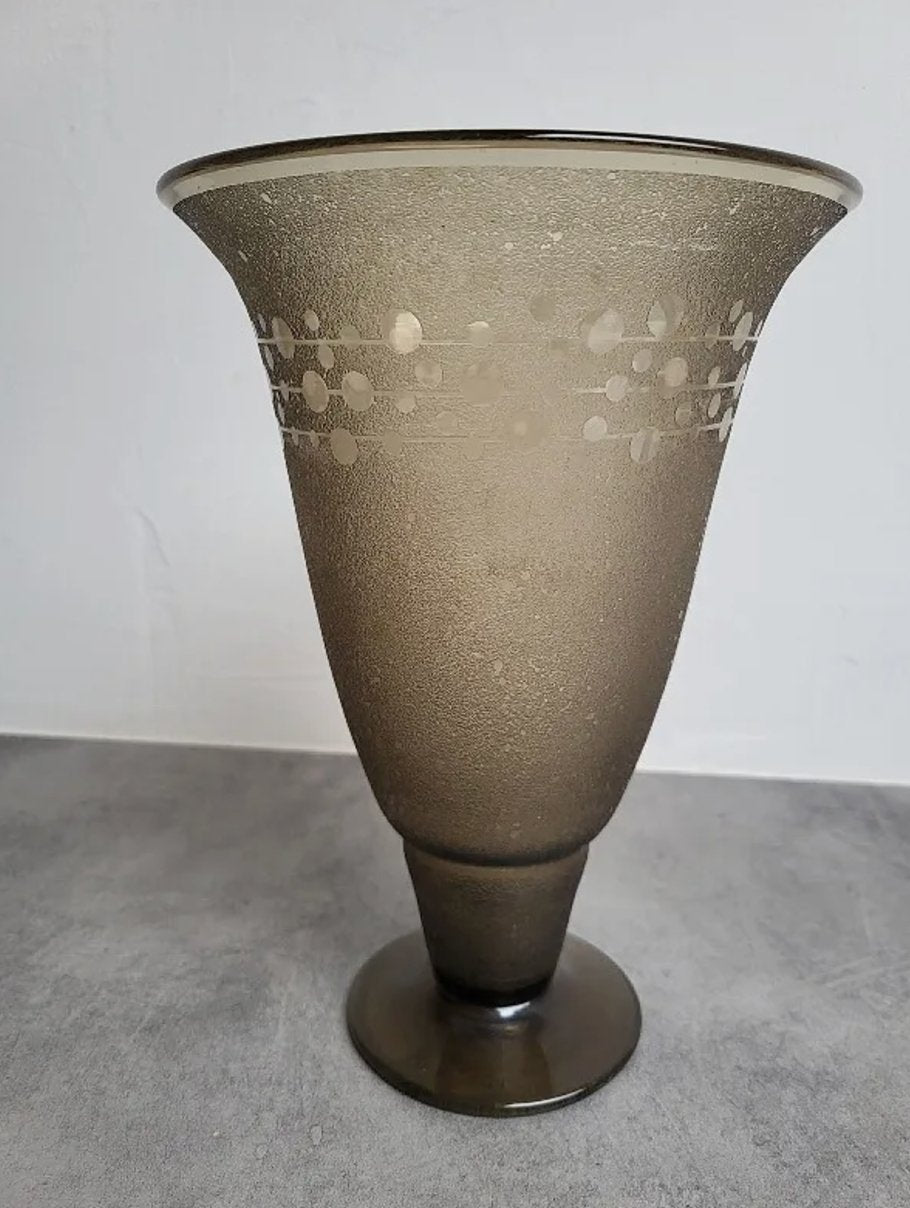 Superbe Vase en Verre Fumé – Art Déco Élégant et Distingué - Ethic Atelier