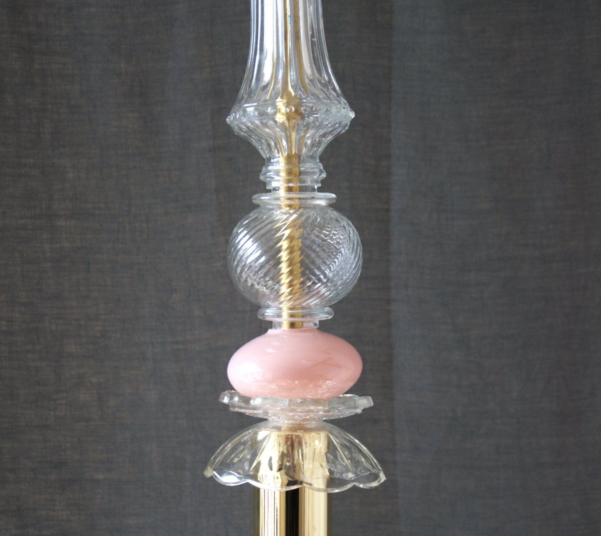 Suspension vintage "Colette" , verre, cristal , opaline. Série 3 - Pièce unique - Ethic Atelier