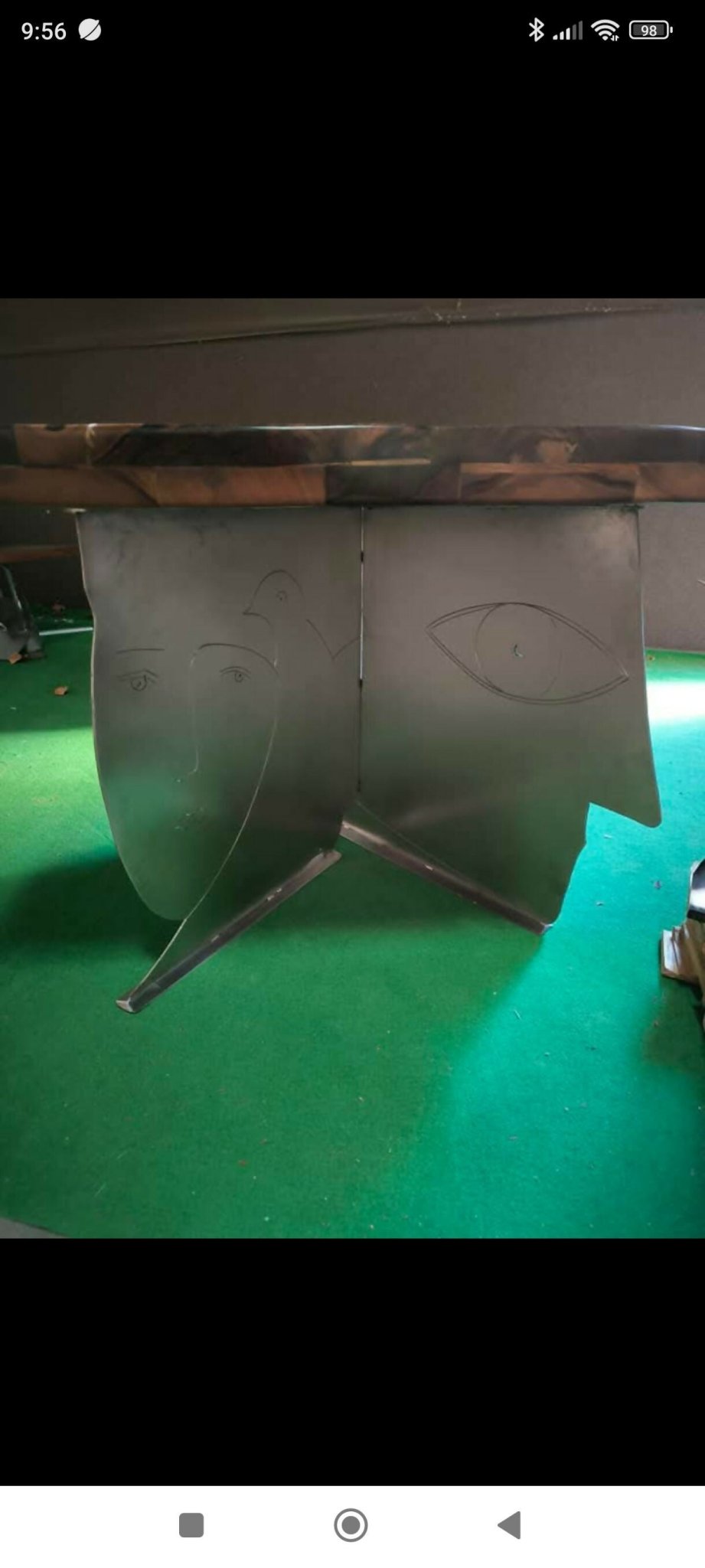 Table artistique en noyer et acier avec son banc et 6 chaises cuir - Ethic Atelier