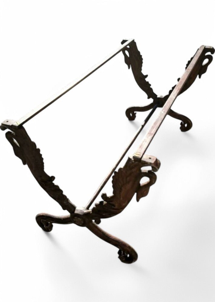 Table basse cols de cygnes fonte et marbre - Ethic Atelier