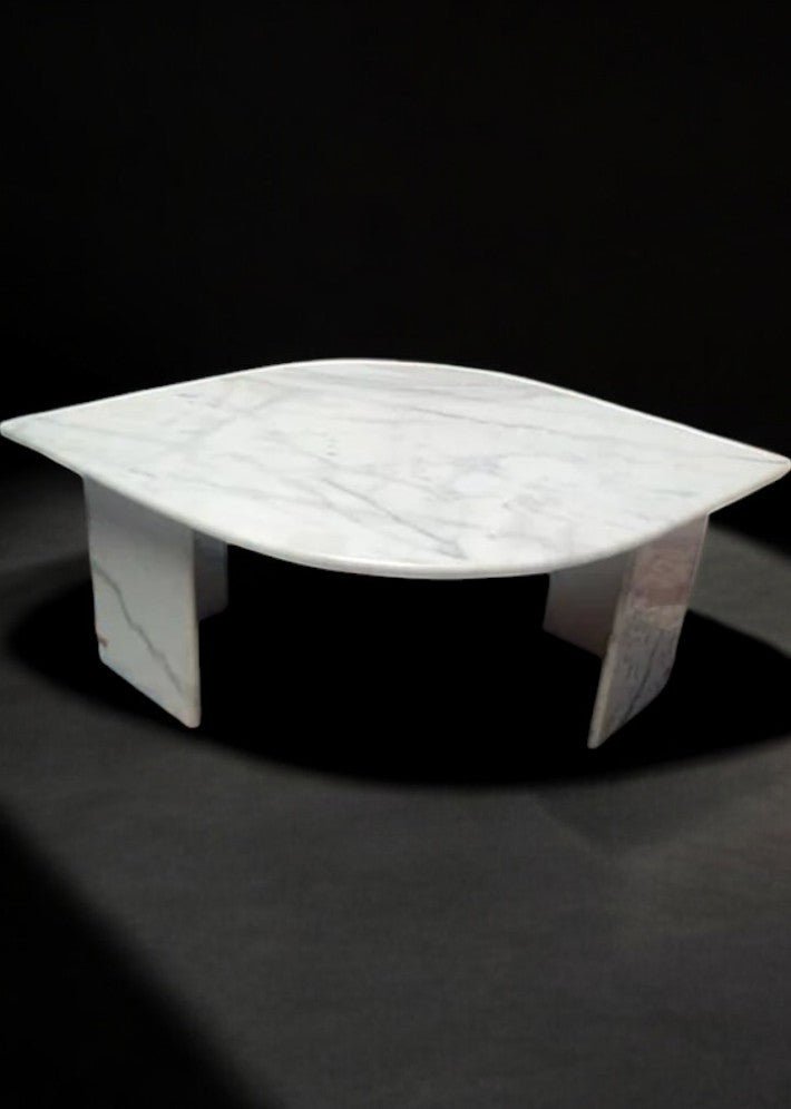 Table basse en marbre de Carrare blanc datant de 1970 - Ethic Atelier