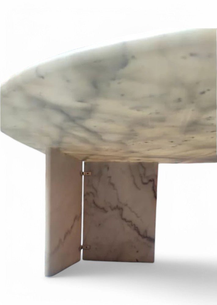 Table basse en marbre de Carrare blanc datant de 1970 - Ethic Atelier