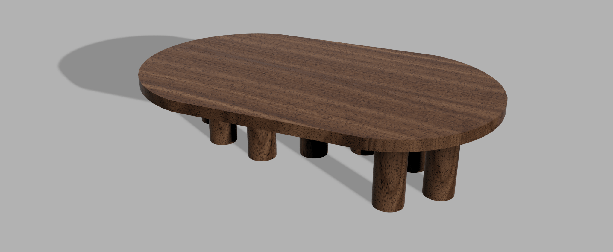 Table Basse Ronde en Bois Massif et Laiton Nonagon - Ethic Atelier