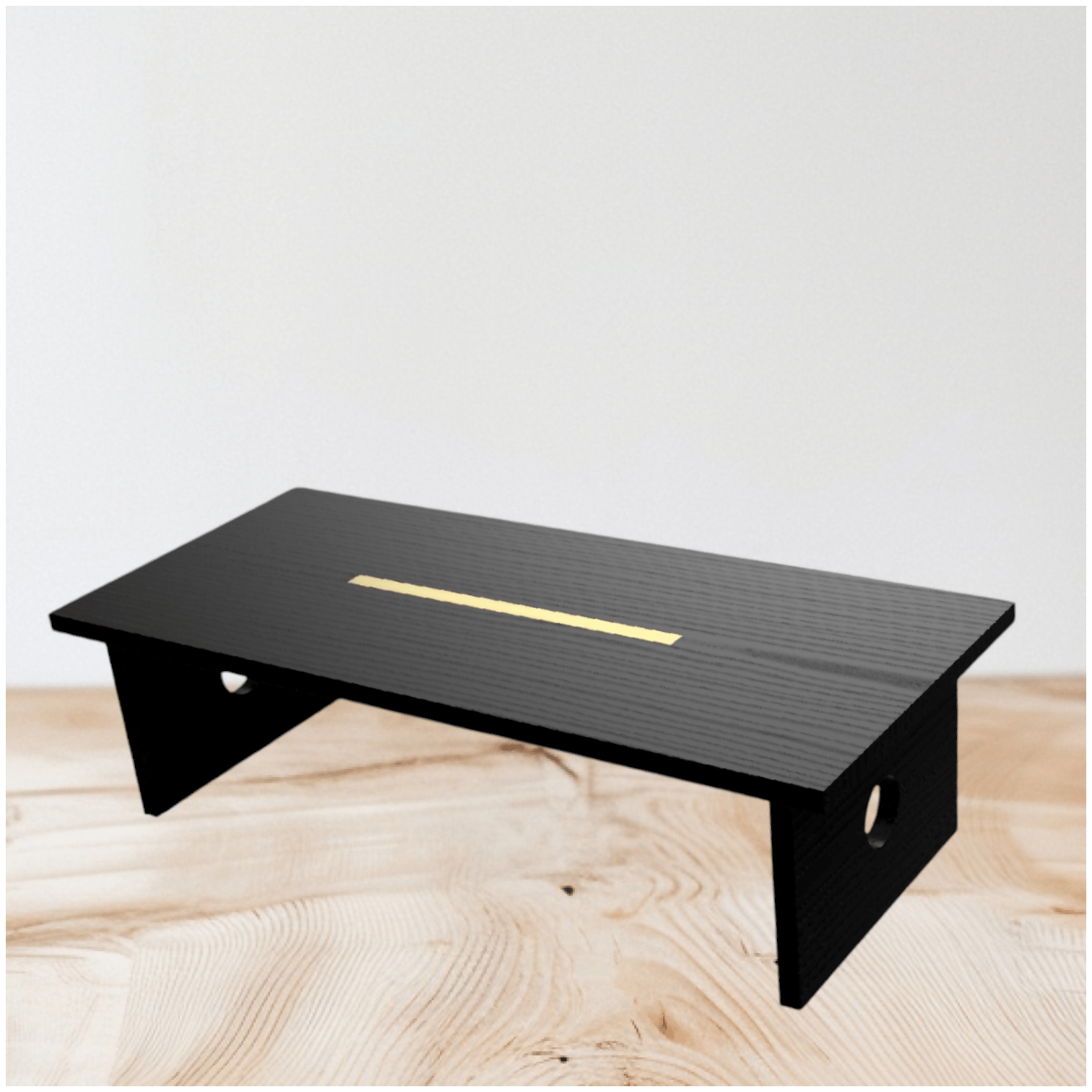 Table Basse Shozen - Design Asiatique en Châtaignier et Laiton - Ethic Atelier