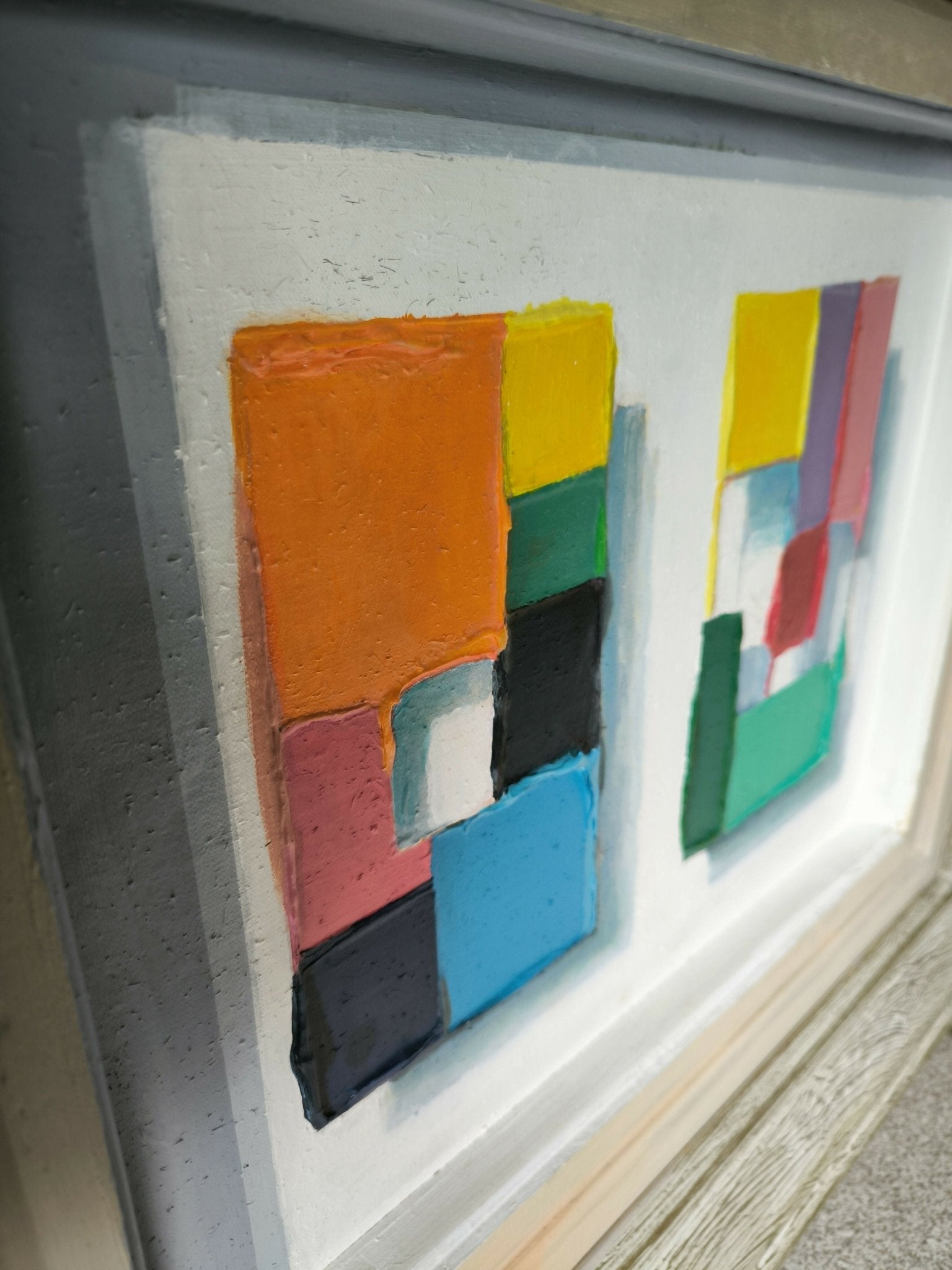 Tableau cubiste effets de matières vers 1950 - Ethic Atelier