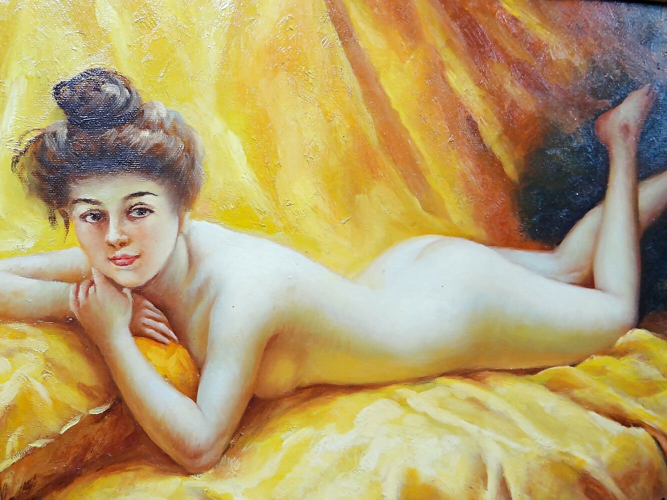 Tableau "Nu au coussin" "La paresseuse" d'après Daniel Hernández Morillo - Ethic Atelier