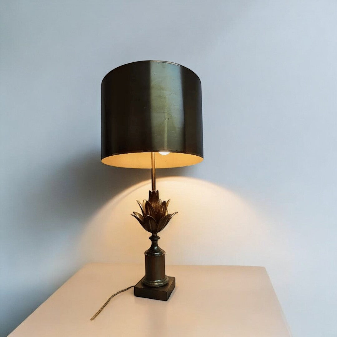 Exceptionnelle Lampe en Bronze Maison Charles et Fils - Fleur de Lotus