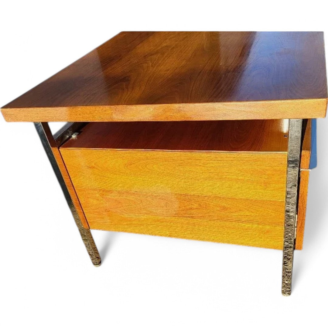 Magnifique Bureau Vintage 1970 à Double Caisson