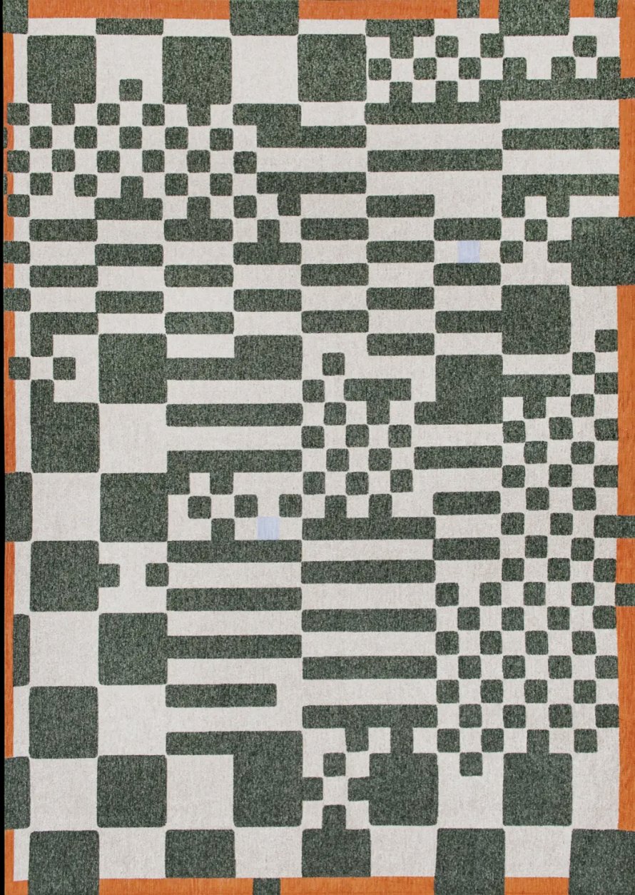 Tapis Chess Deep Green - Une Réinterprétation Audacieuse du Damier Classique - Louis de Poortere - Ethic Atelier