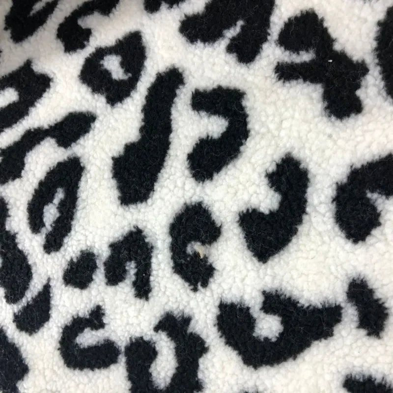 Tissu Jacquard en laine d'agneau imprimé léopard - Ethic Atelier