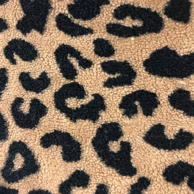 Tissu Jacquard en laine d'agneau imprimé léopard - Ethic Atelier