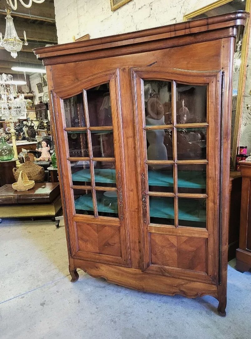 Très Belle Bibliothèque Vitrine à Petits Carreaux Louis XV - Début XIXe Siècle - Ethic Atelier