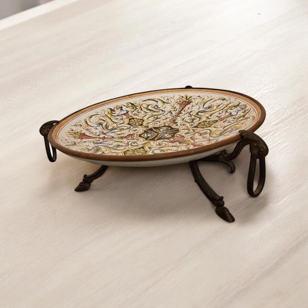 Très Belle et Élégante Coupe Centre de Table en Bronze et Faïence - Ethic Atelier