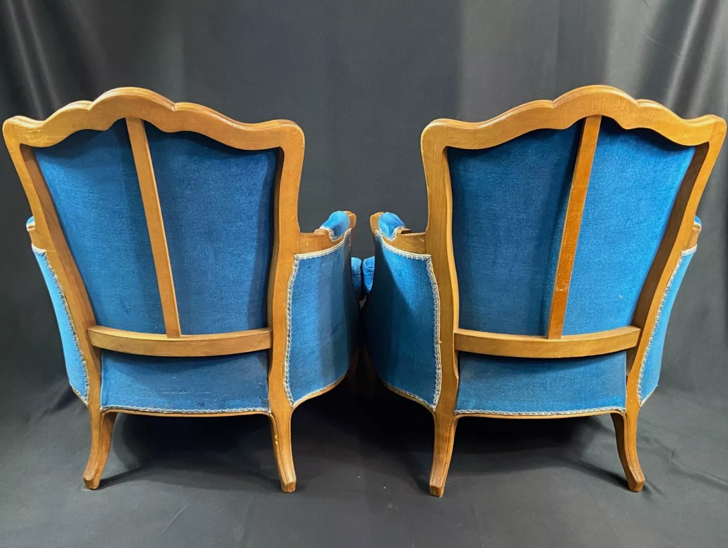 Très Belle Paire de Fauteuils Bergères de Style Louis XV - XXe Siècle - Ethic Atelier