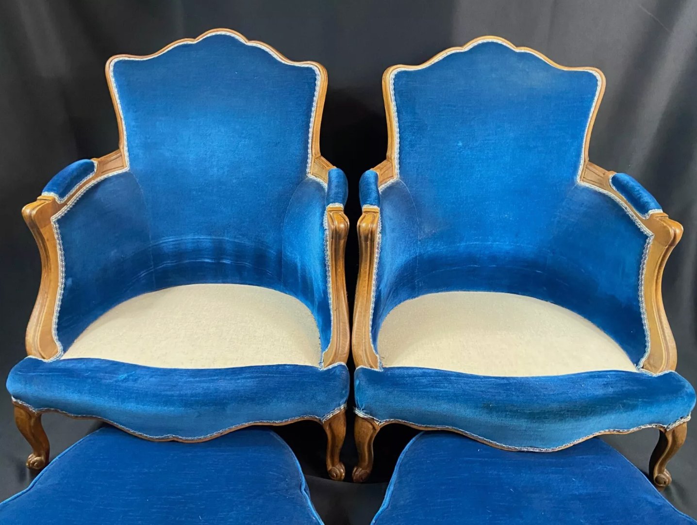 Très Belle Paire de Fauteuils Bergères de Style Louis XV - XXe Siècle - Ethic Atelier