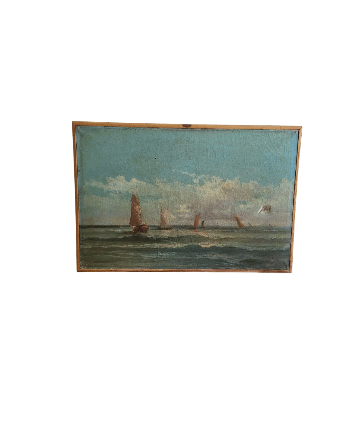 Très Joli Tableau Peinture - Huile sur Toile - "Marine du XIXème siècle" - Signé Govihaz - Ethic Atelier