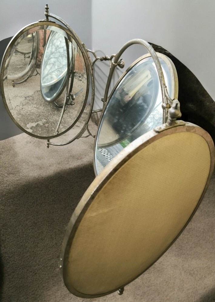 Triptyque ovoïde en bronze nickelé modulaire et Orientable 1900 - Ethic Atelier