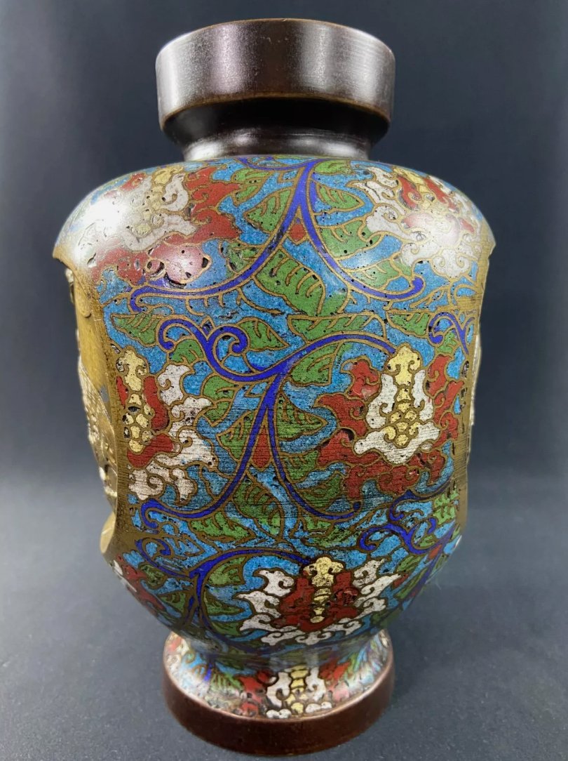 Vase Japonais en Bronze avec Émail Cloisonné – XIXe Siècle et Avant - Ethic Atelier