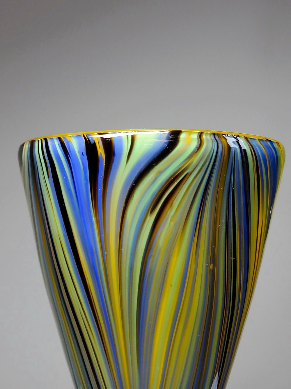 Vase Missoni Murano"Peacock Feather" multicolore années 70 - 80 - Ethic Atelier