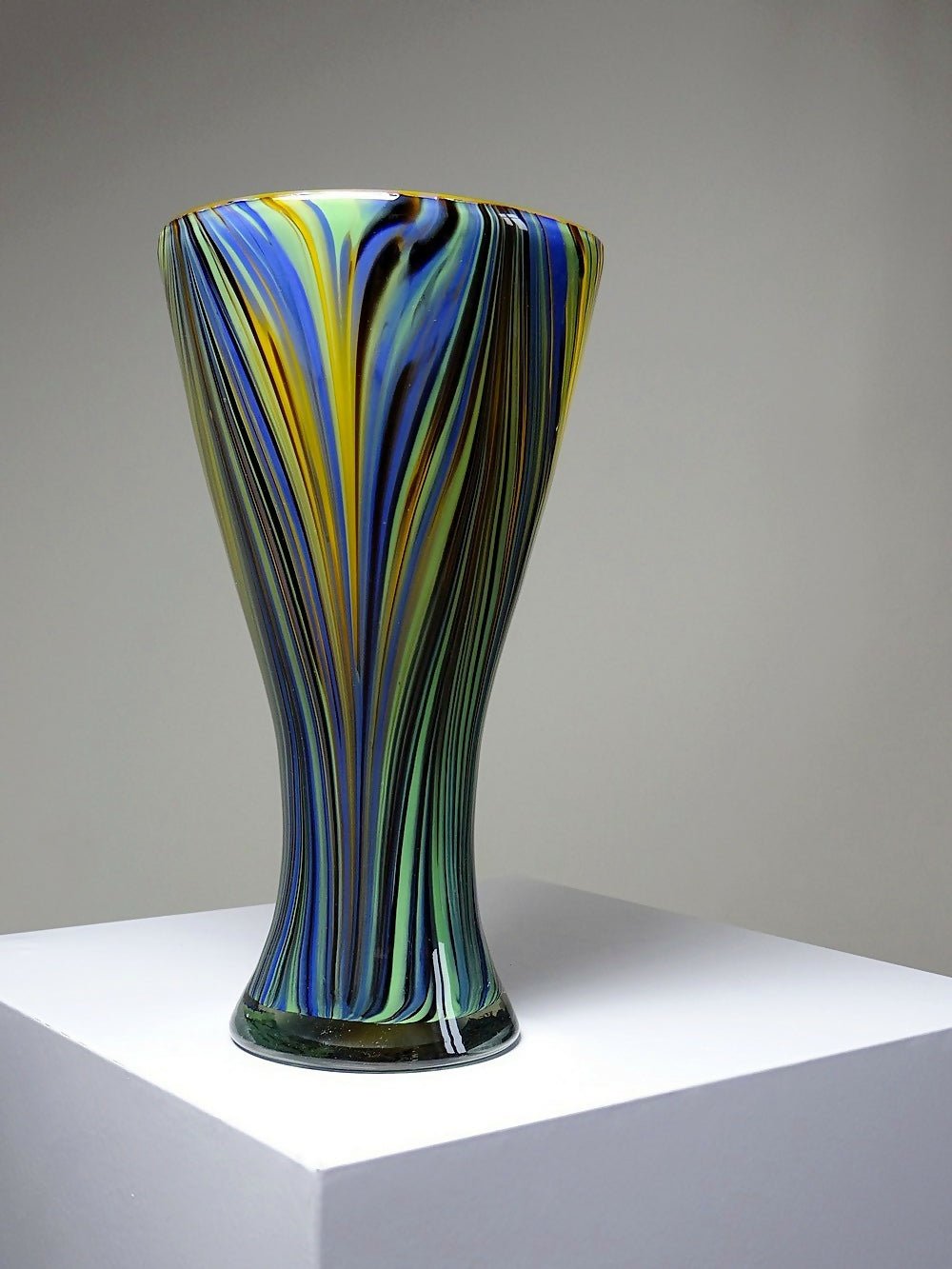 Vase Missoni Murano"Peacock Feather" multicolore années 70 - 80 - Ethic Atelier