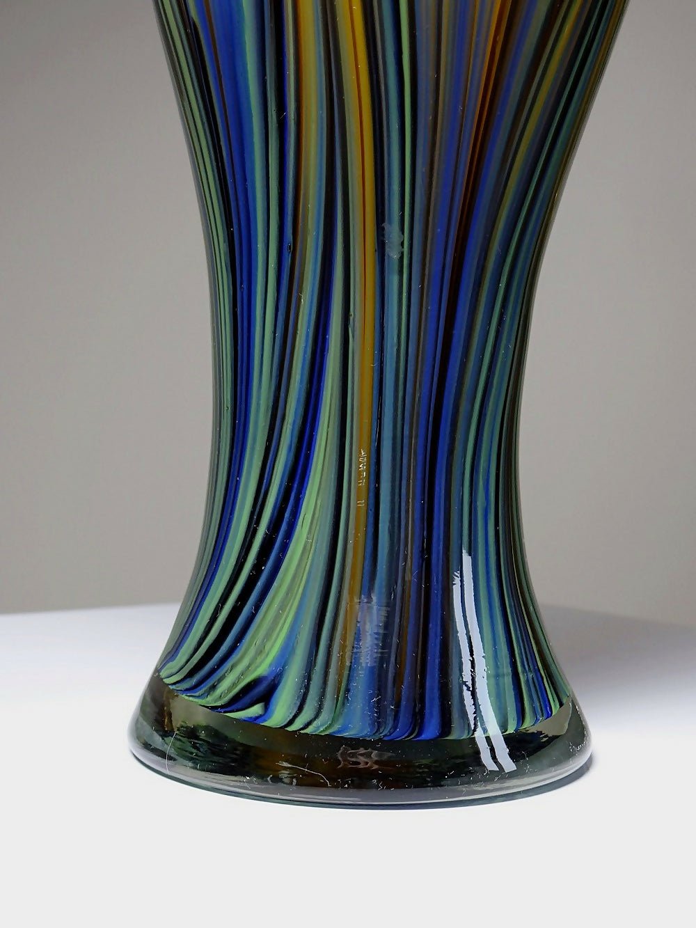 Vase Missoni Murano"Peacock Feather" multicolore années 70 - 80 - Ethic Atelier