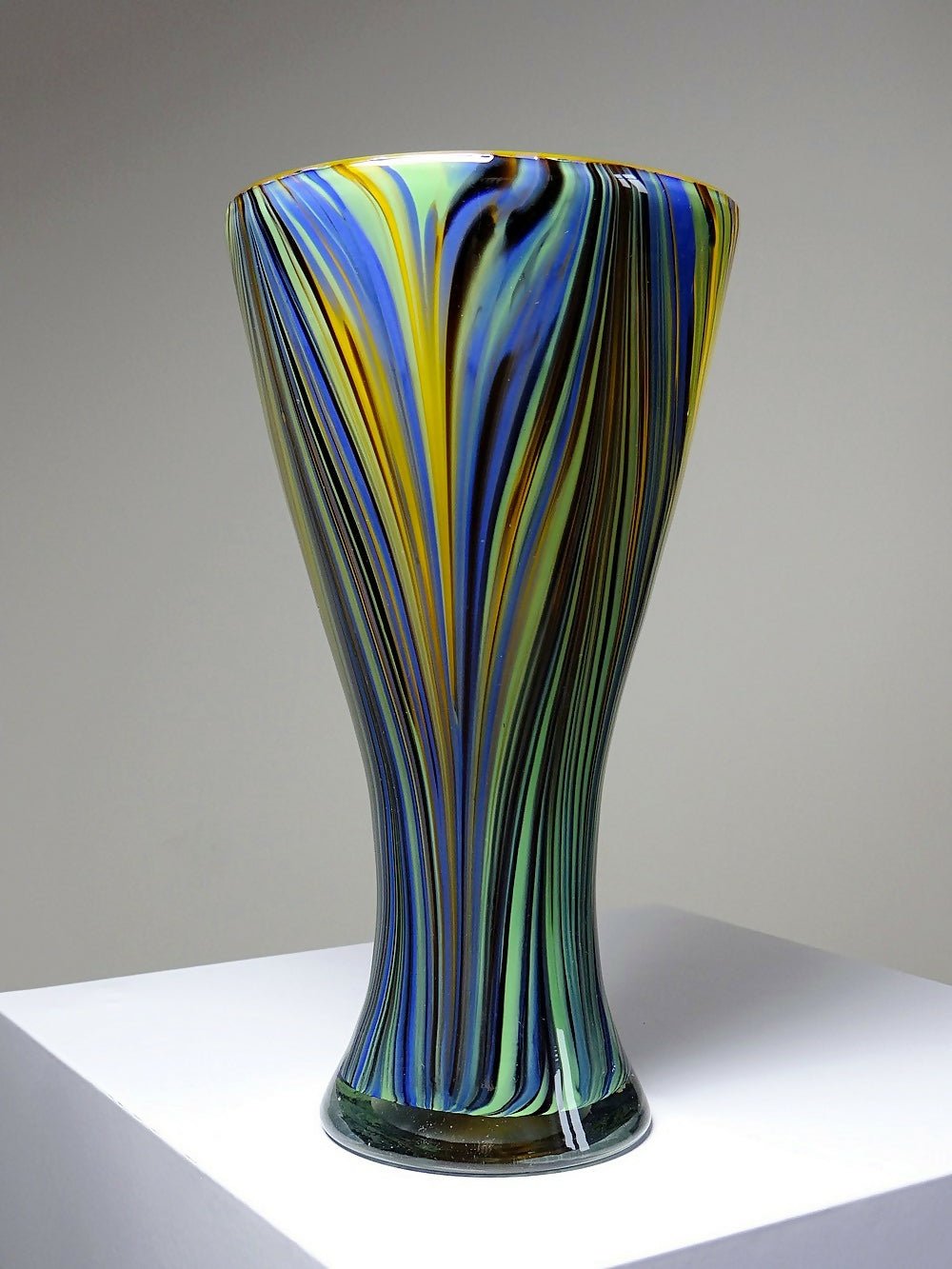 Vase Missoni Murano"Peacock Feather" multicolore années 70 - 80 - Ethic Atelier