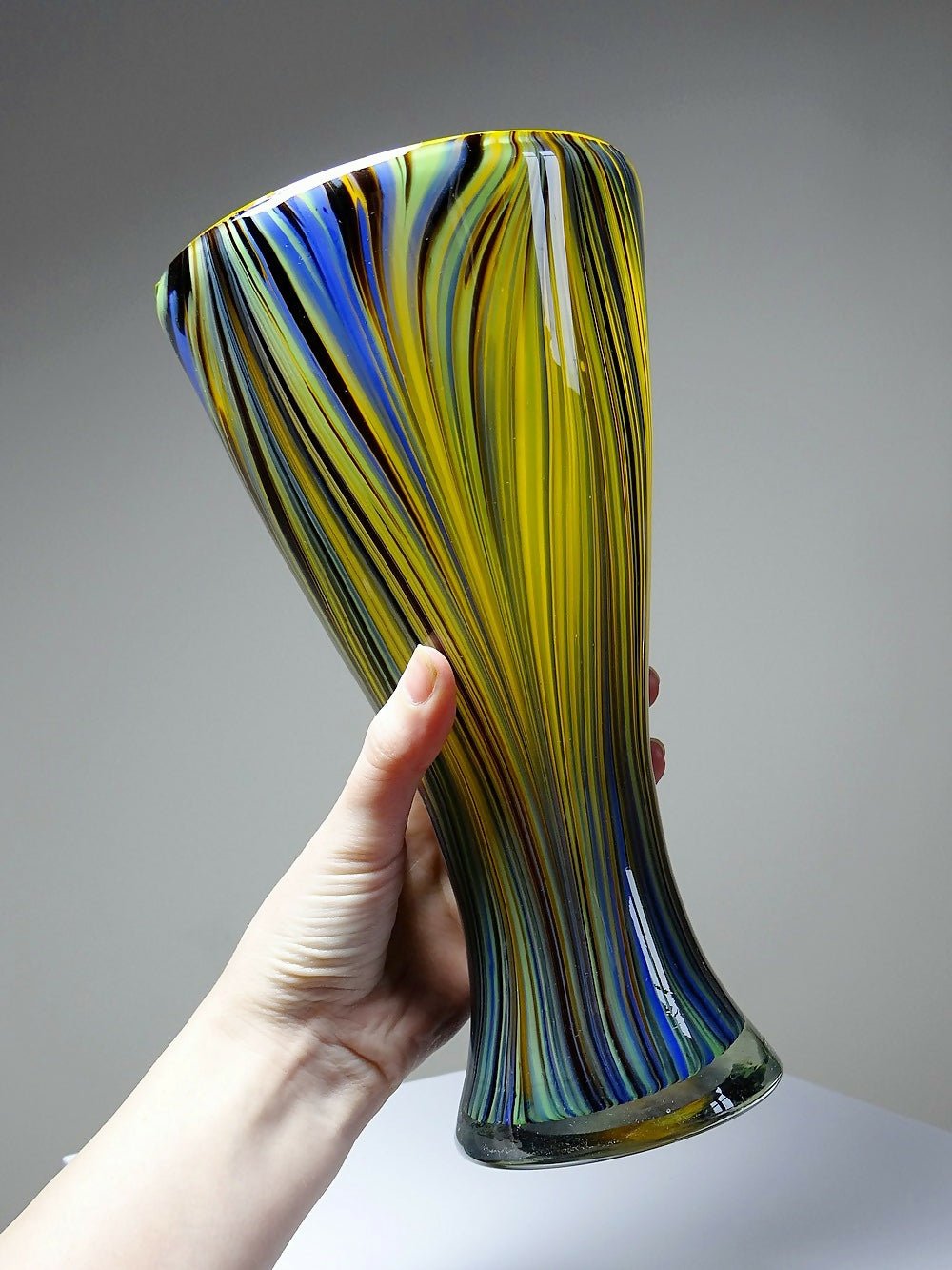 Vase Missoni Murano"Peacock Feather" multicolore années 70 - 80 - Ethic Atelier