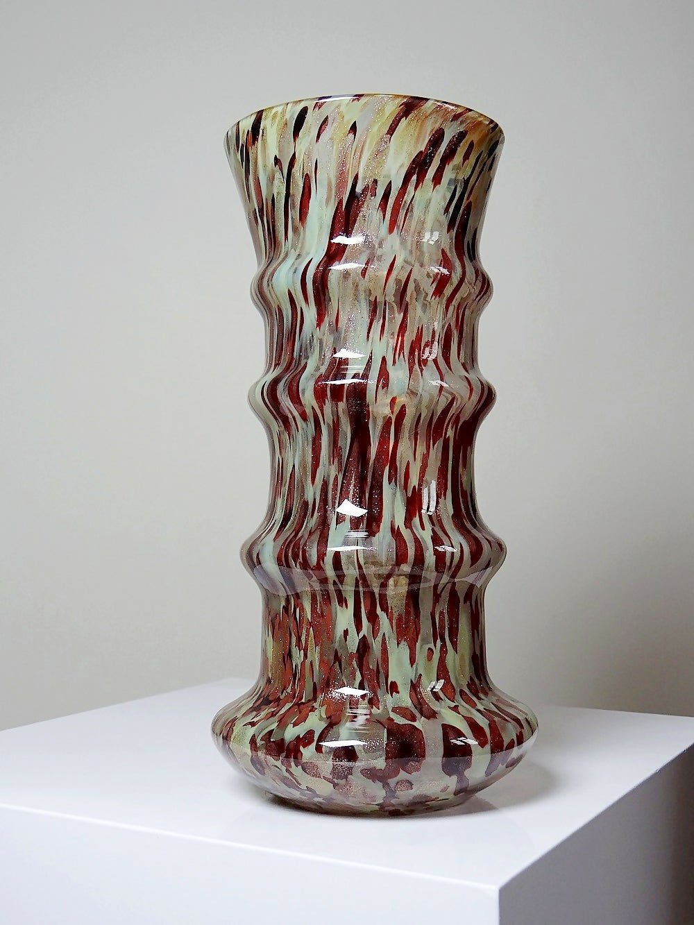 Vase verre moucheté aventurine inclusions de cuivre art déco style Legras - Ethic Atelier