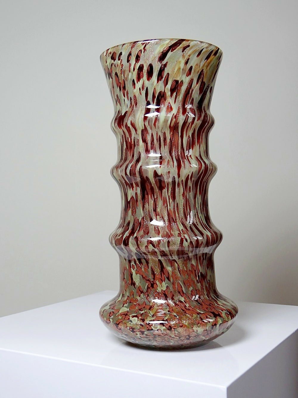 Vase verre moucheté aventurine inclusions de cuivre art déco style Legras - Ethic Atelier