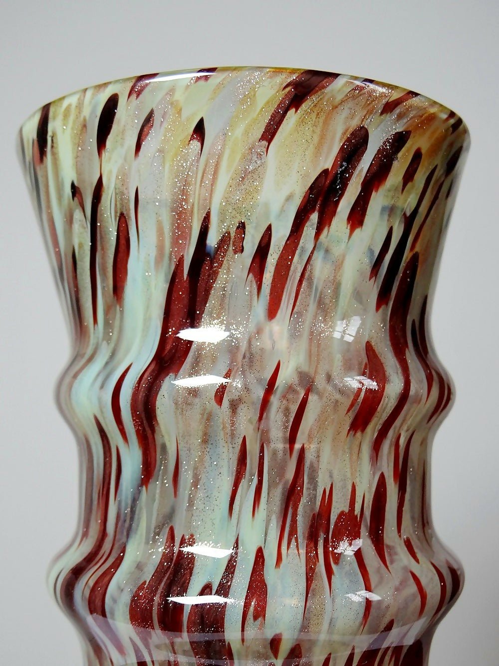 Vase verre moucheté aventurine inclusions de cuivre art déco style Legras - Ethic Atelier