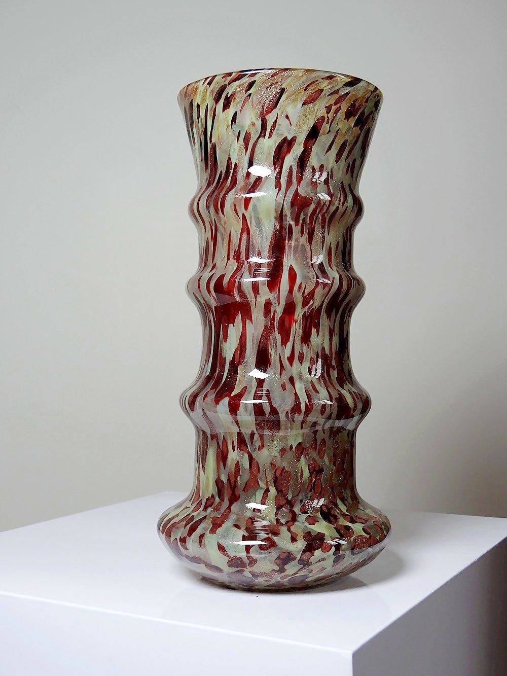 Vase verre moucheté aventurine inclusions de cuivre art déco style Legras - Ethic Atelier