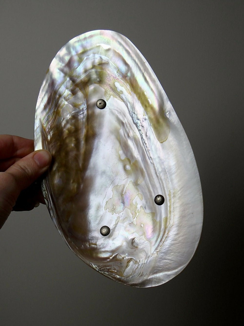 Vide poche coupelle en nacre ancien tripode pieds en métal argenté - Ethic Atelier